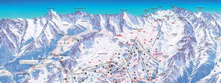 Skigebied Ischgl - 238 km én skiën naar het Zwitserse Samnaun
